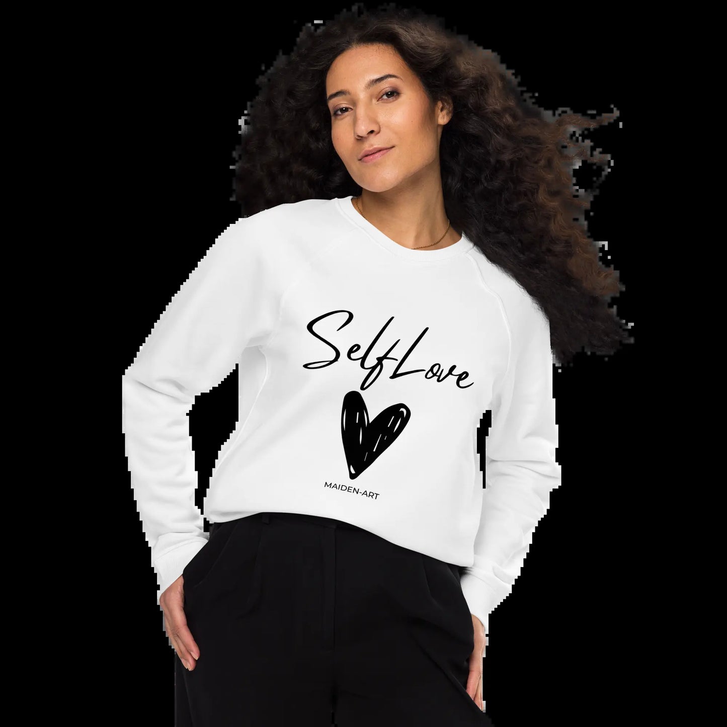 Organic Sweatshirt SELF LOVE Unisex Organic Raglan Sweatshirt