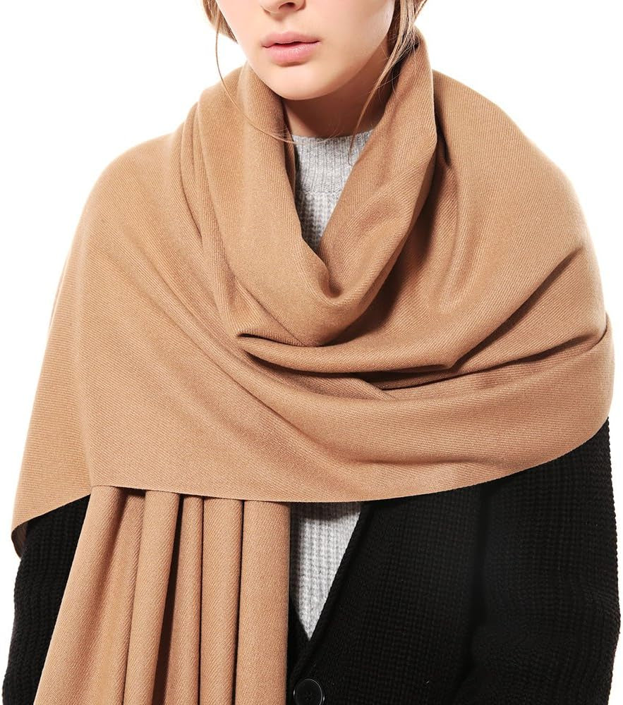 Womens Thick Soft Pashmina Shawl Wrap Scarf Warm Solid Color Stole